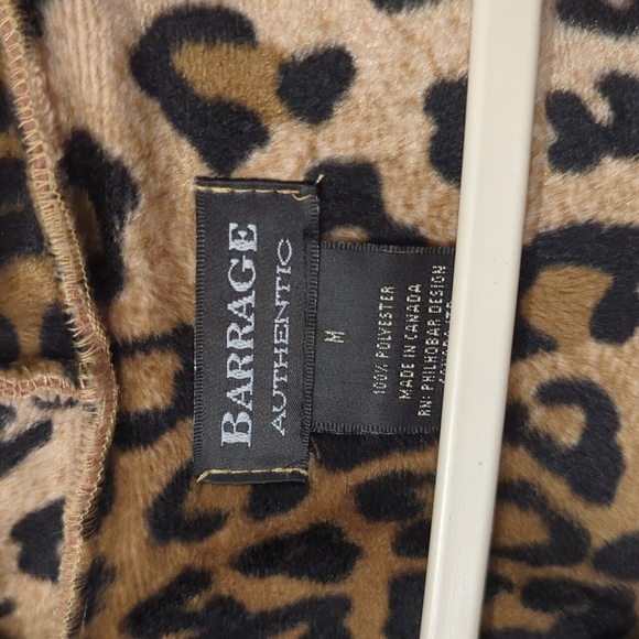 Vintage Fleece Leopard Lined Hooded Jacket size Medium - Picture 4 of 10